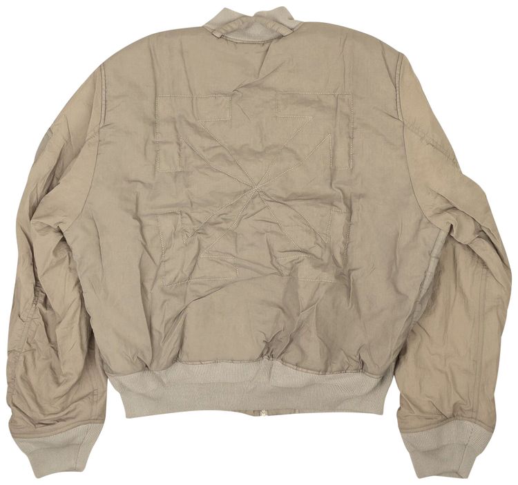 Off White Arrow Twist Bomber Jacket Grey