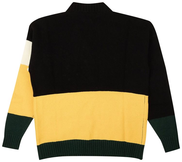 Off White Color Block Off Crewneck BlackYellow