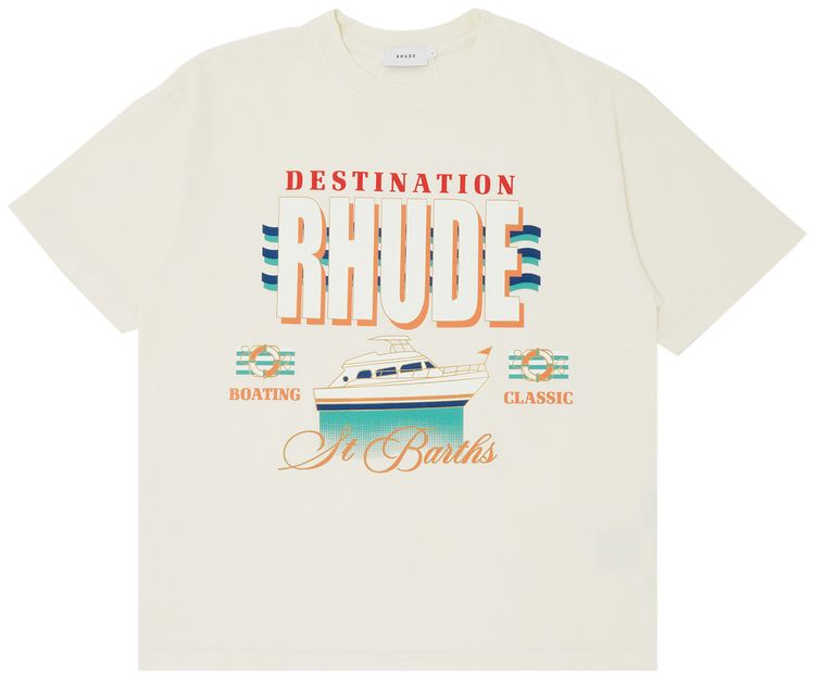 Rhude Destination Tee Vintage White