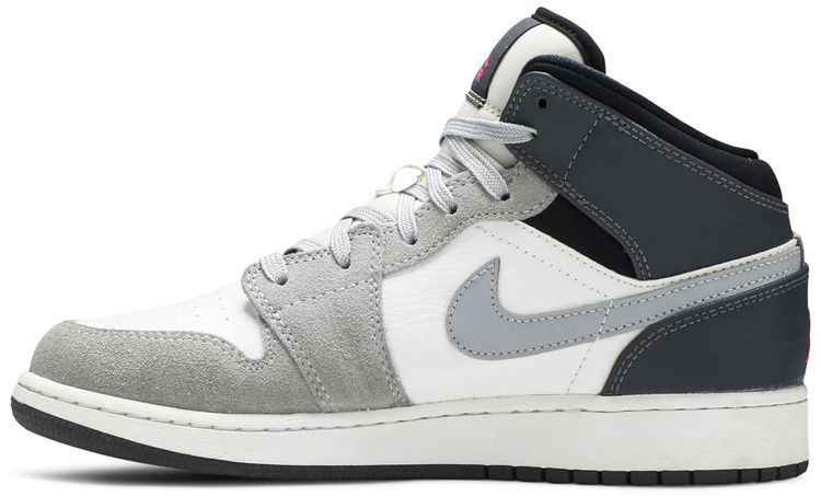 Air Jordan 1 Mid GS White Grey Hyper Pink