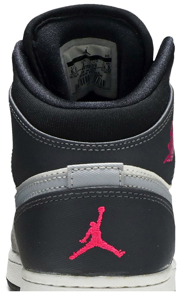 Air Jordan 1 Mid GS White Grey Hyper Pink