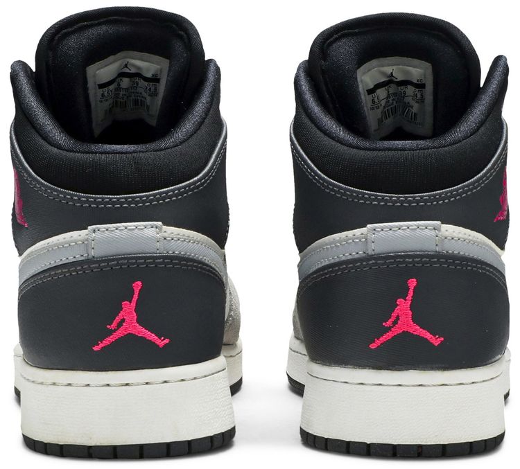 Air Jordan 1 Mid GS White Grey Hyper Pink
