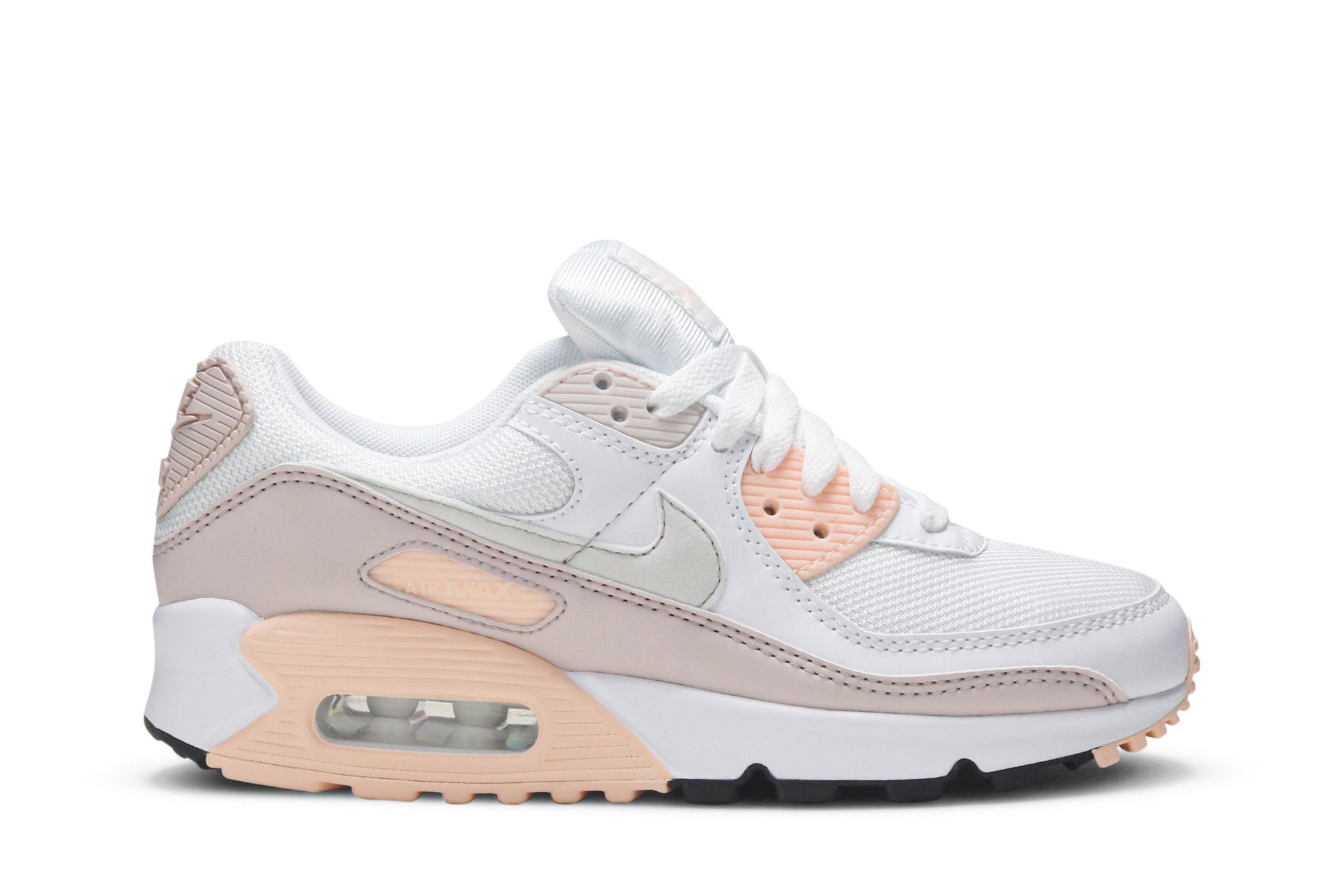 white barely rose air max 90