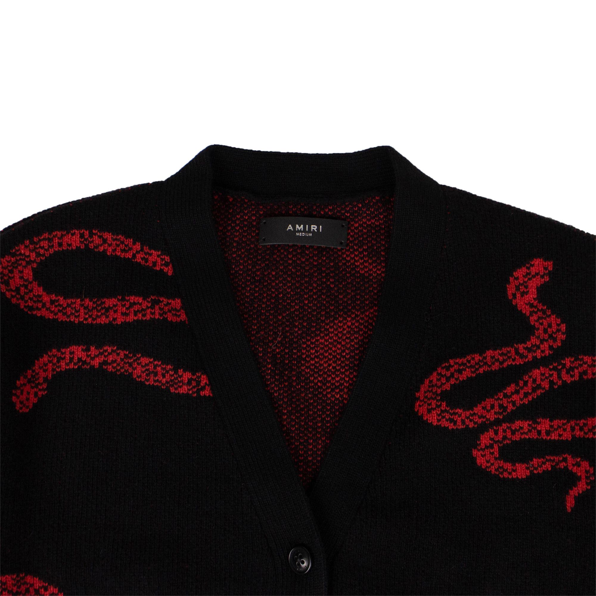 Buy Amiri Cashmere Snake Knit Cardigan Sweater Black WKCAR SNK BLAC GOAT CA