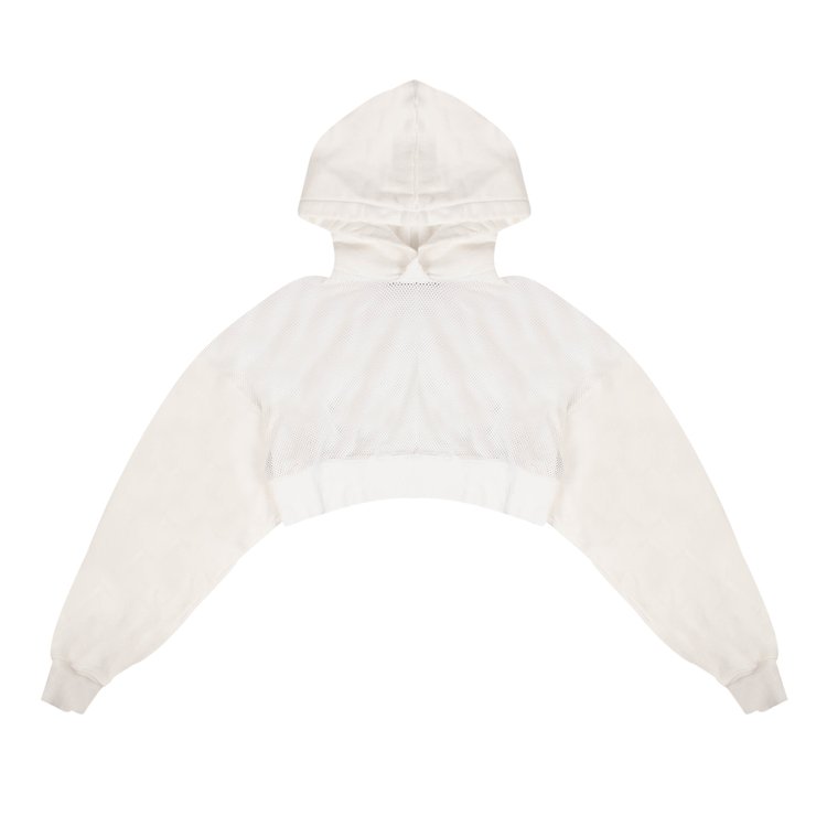 Amiri Mesh Cropped Hooded Sweatshirt 'White'