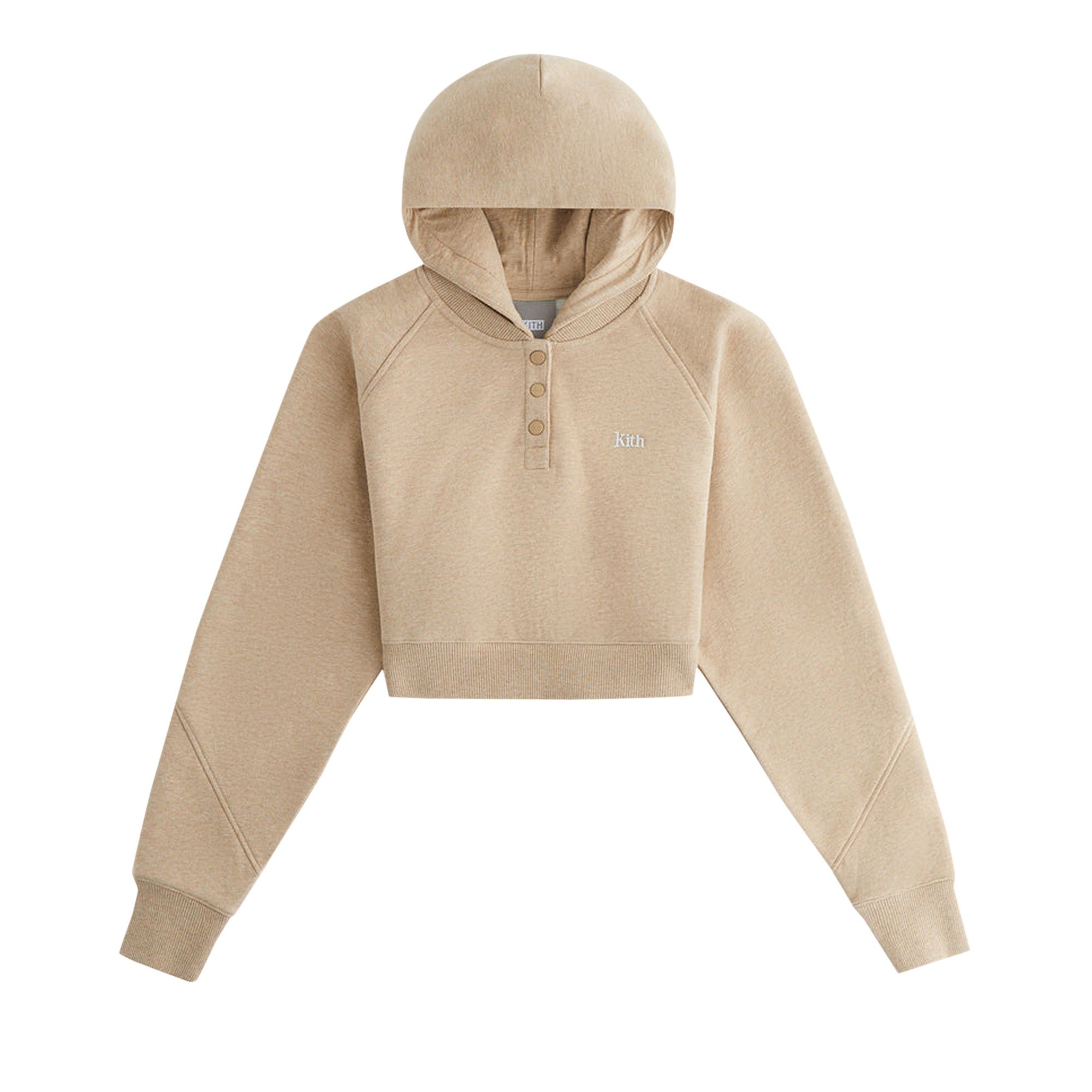 Buy Kith Women Hillside Henley Hoodie Coffee Heather KHW030176