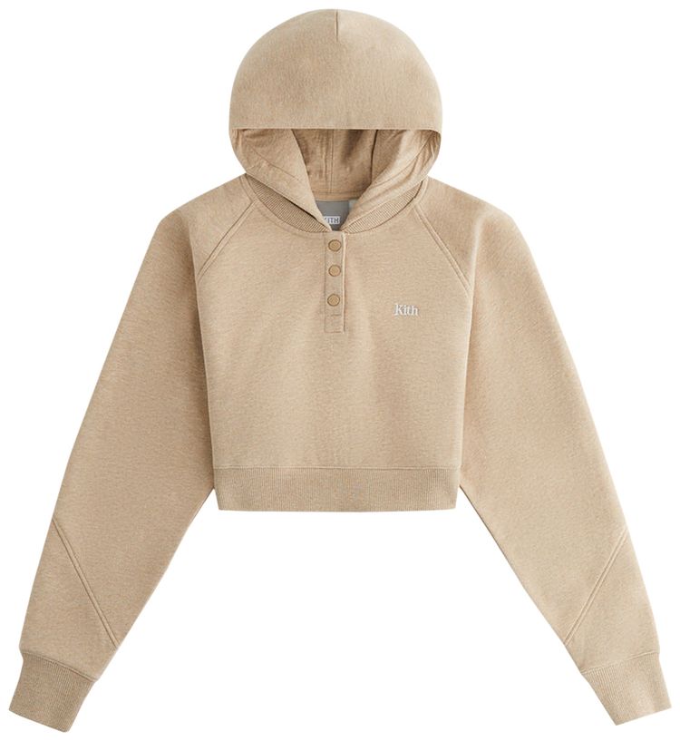 Kith Women Hillside Henley Hoodie Coffee Heather