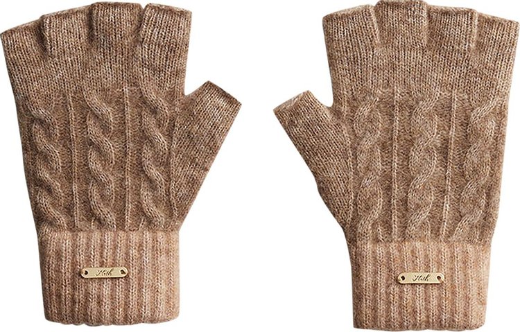 Kith Kithmas Cable Knit Fingerless Gloves 'Quicksand'