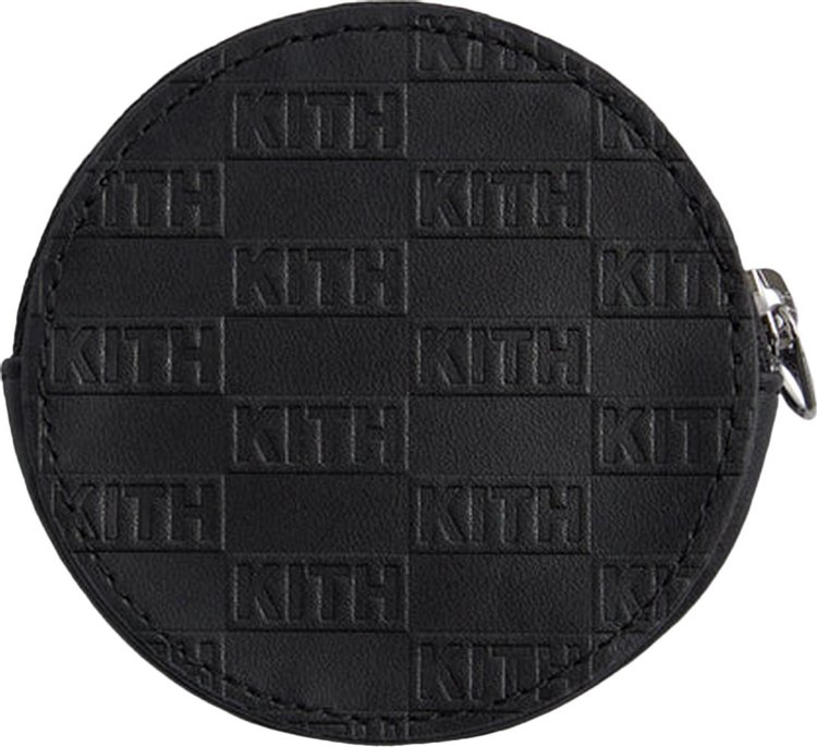 Kith Monogram Leather Coin Pouch Black