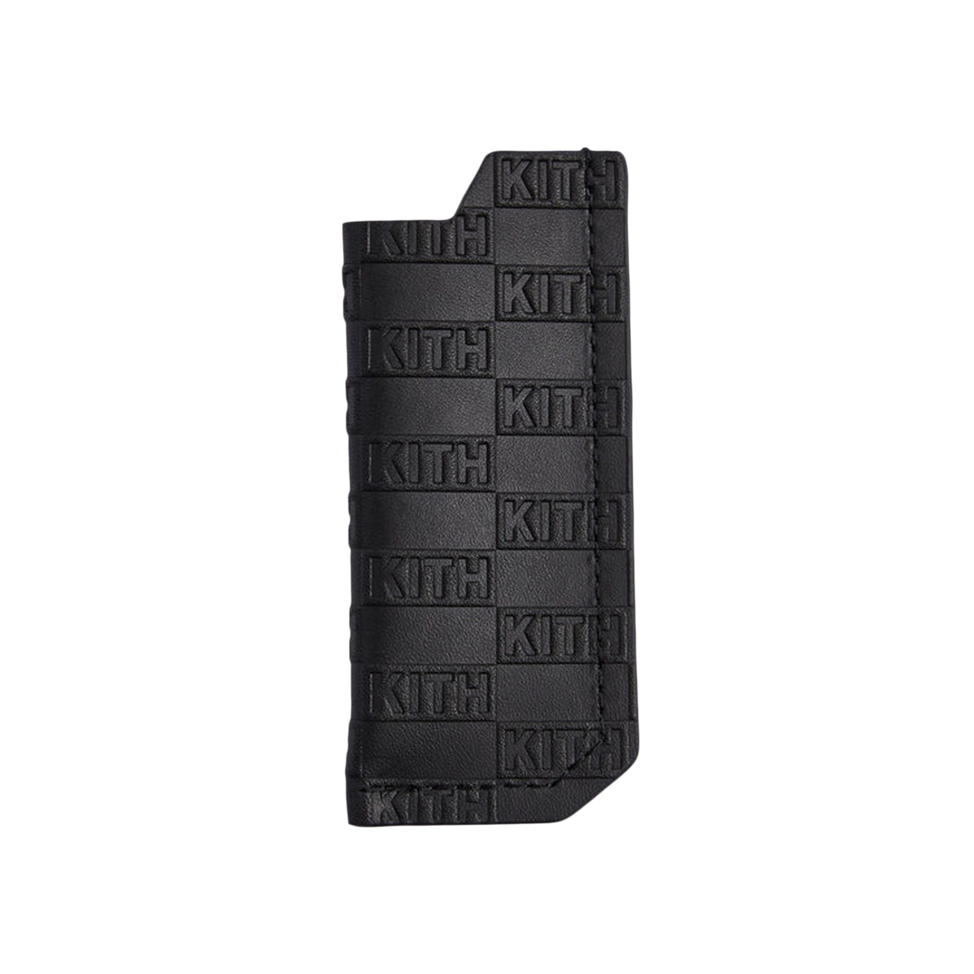 Buy Kith Monogram Leather Lighter Pouch 'Black' - KHM040056