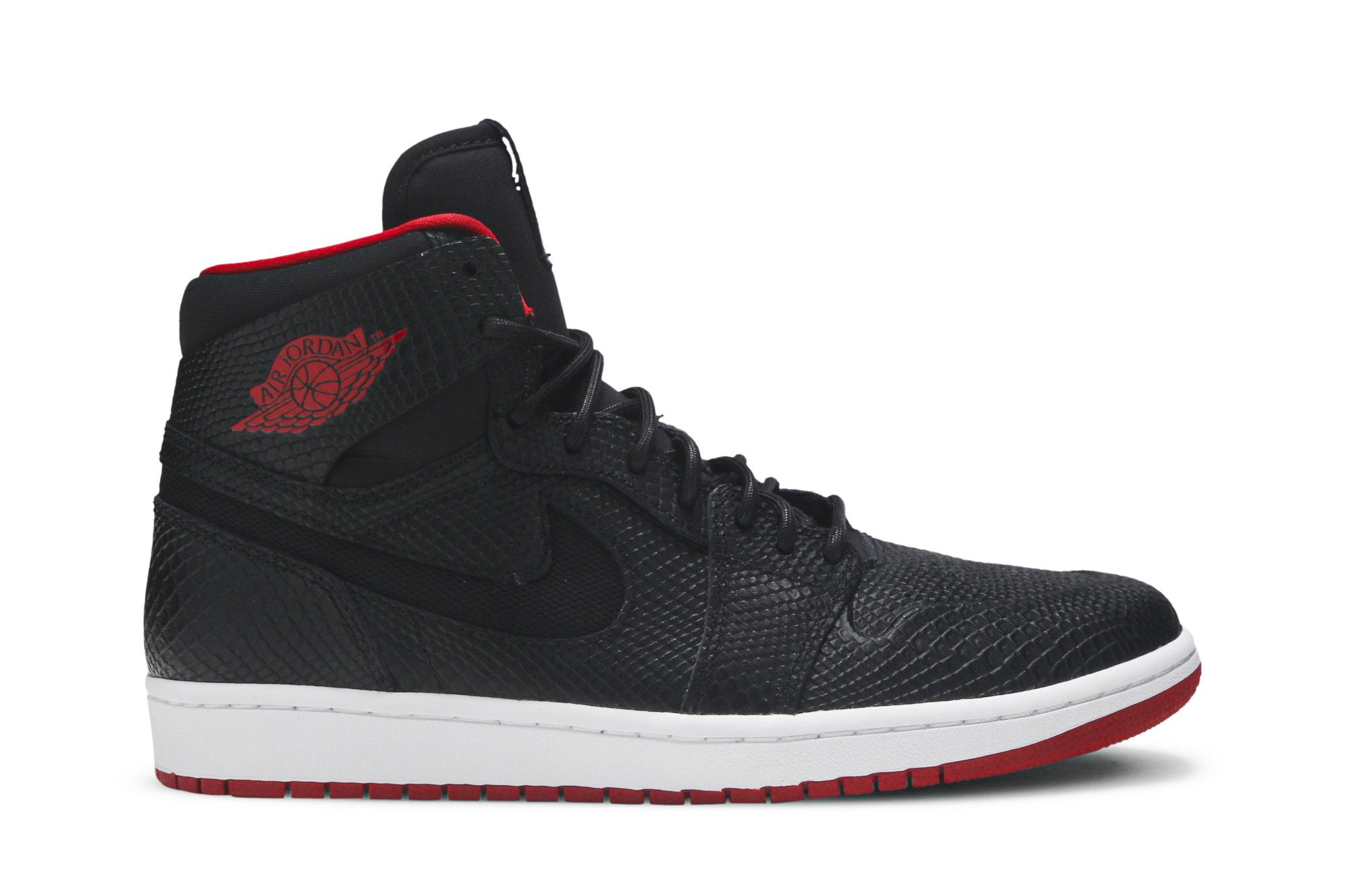 Snakeskin jordans red cheap