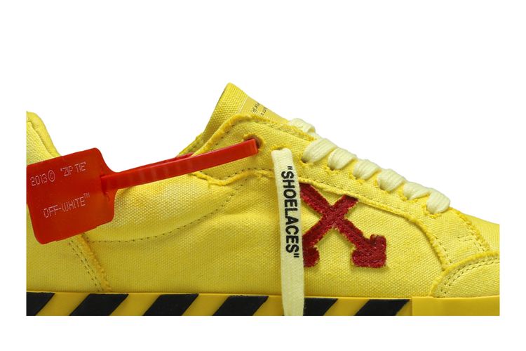 Off-White Neon Yellow Sneakers with Red Sole Off-White Vulc Sneaker Yellow Red SZ 13/46 EU | eBay main image 4