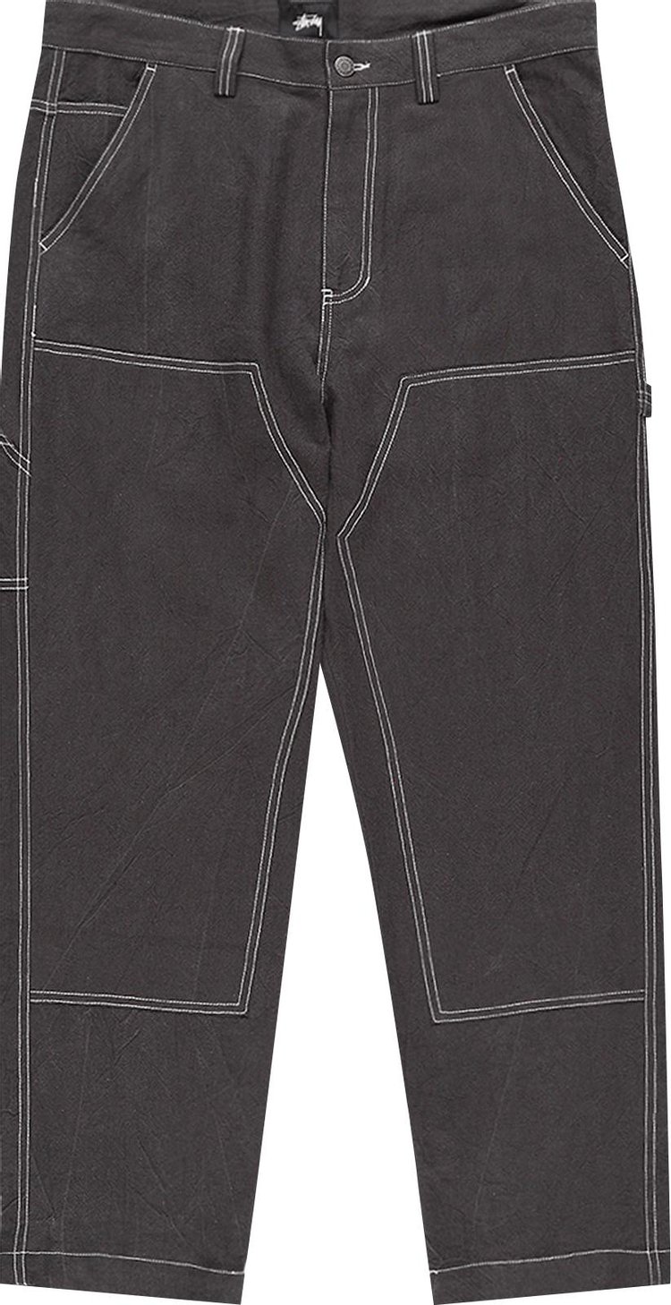 Buy Stussy Solid Linen Work Pant 'Charcoal' - 116442 CHAR | GOAT