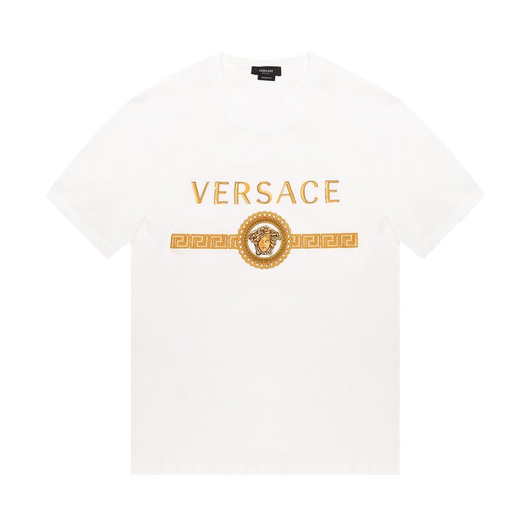 Versace Ribbed Cotton Logo Tank Top - Optic White
