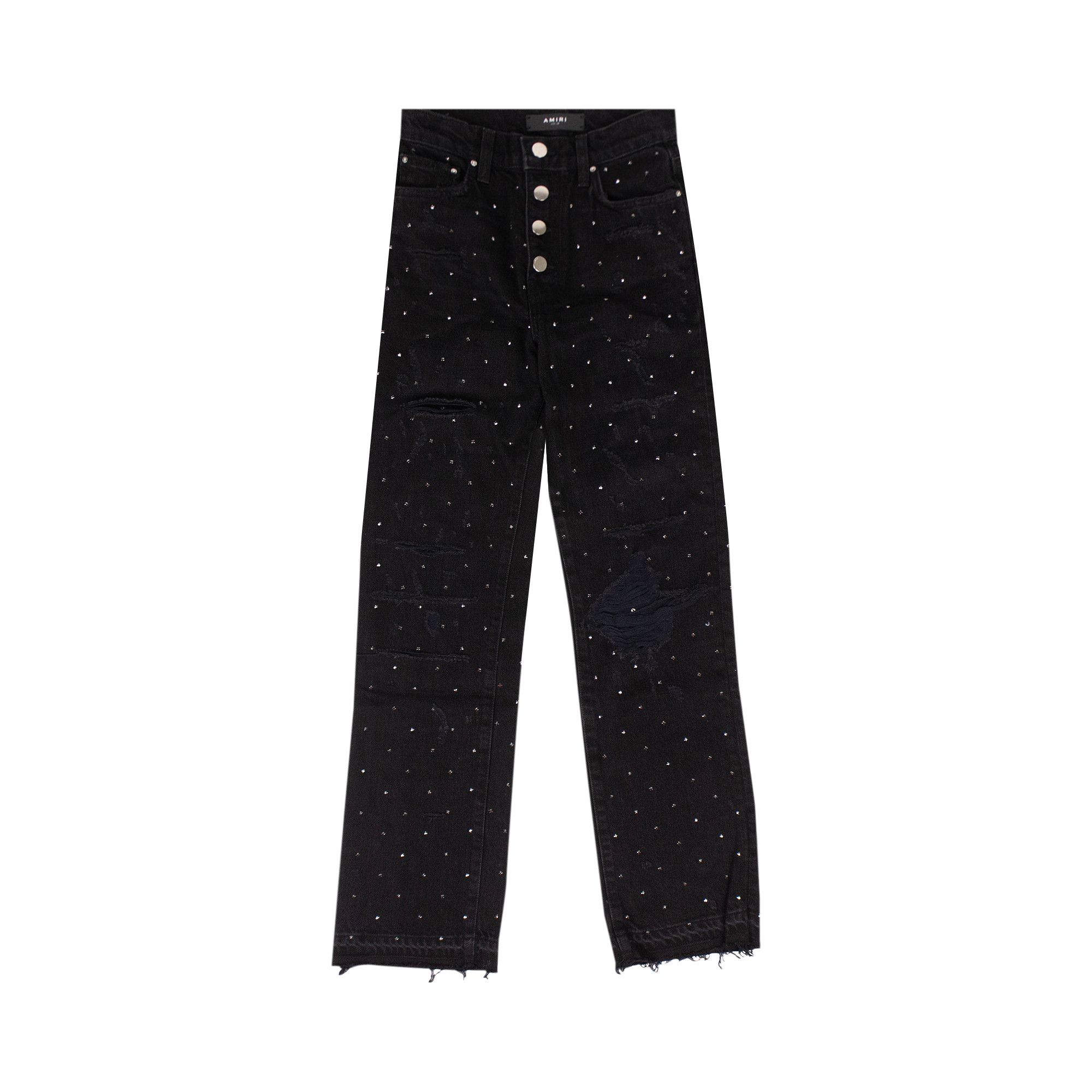 Amiri crystal jeans black discount