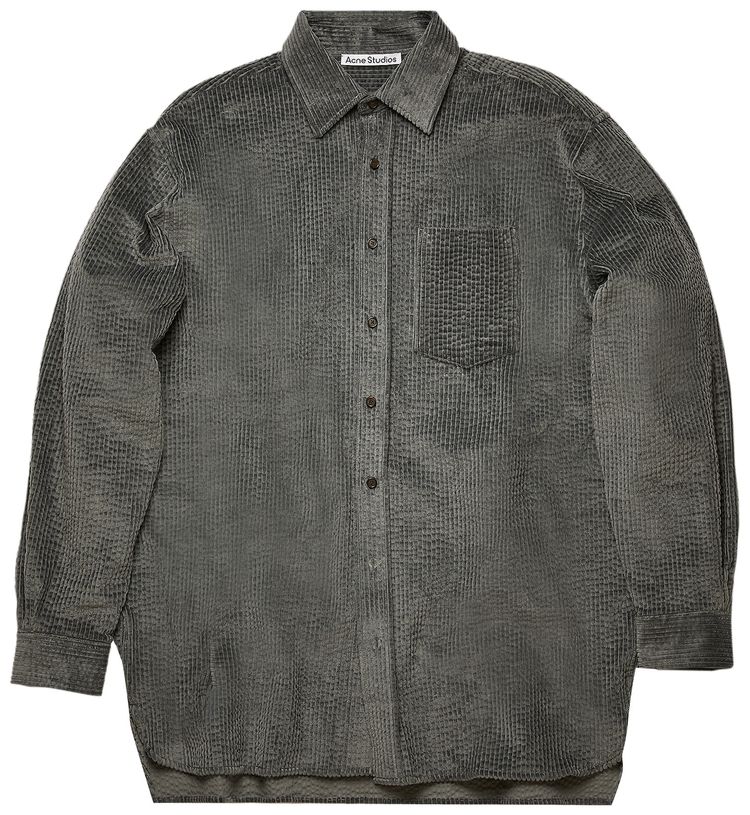 Acne Studios Corduroy Shirt Charcoal Grey