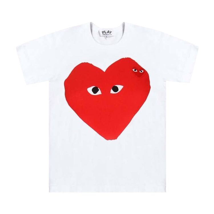 Comme des Garcons PLAY Big Heart Logo T Shirt White