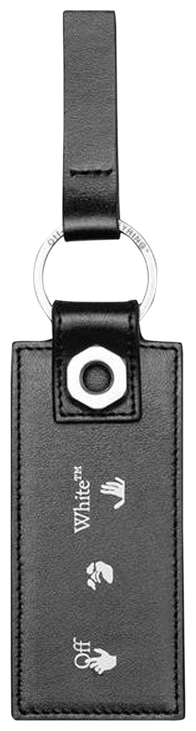 Off White Logo Key Holder BlackWhite