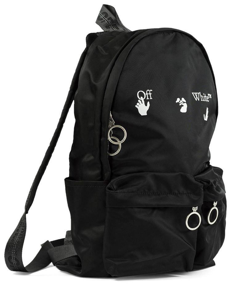Off White Logo Backpack BlackWhite