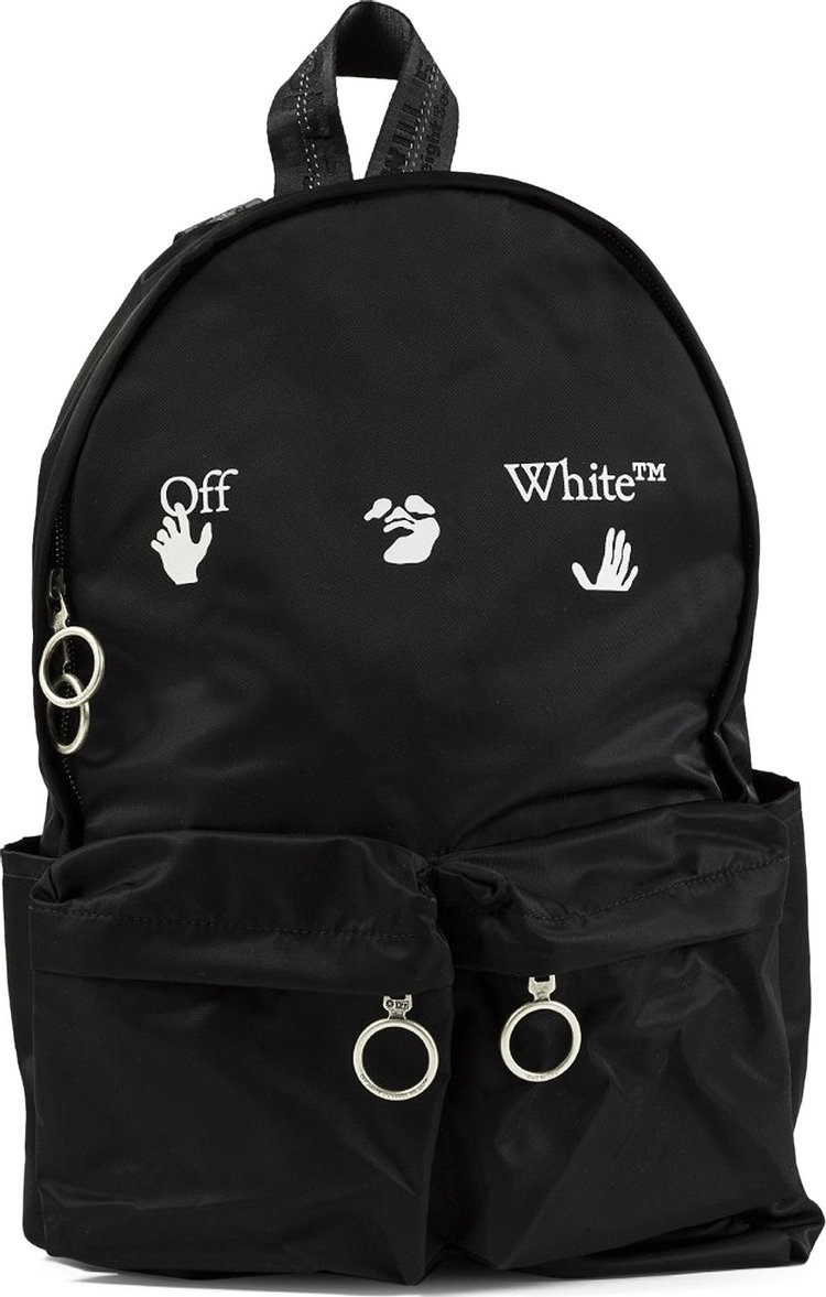 Off White Black/White Kids Logo Printed Backpack
