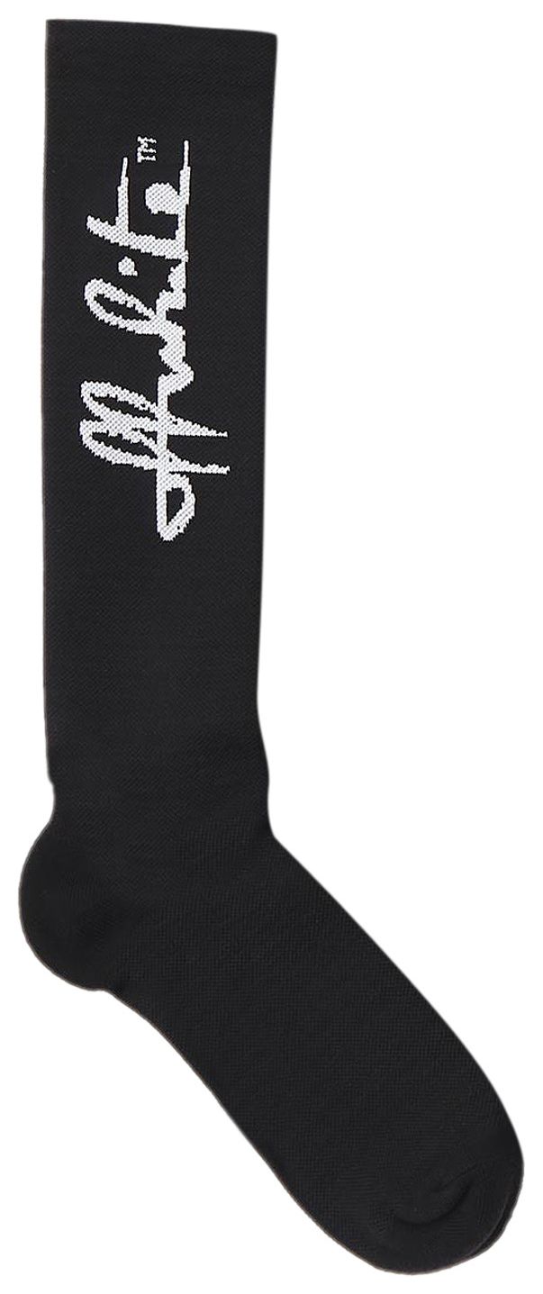 Off White Sentences Long Socks BlackWhite