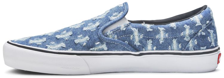 Supreme x Vans Slip On Blue Hole Punch Denim
