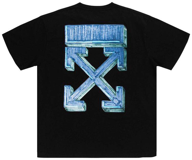Off White Marker Short Sleeve Over Tee BlackBlue