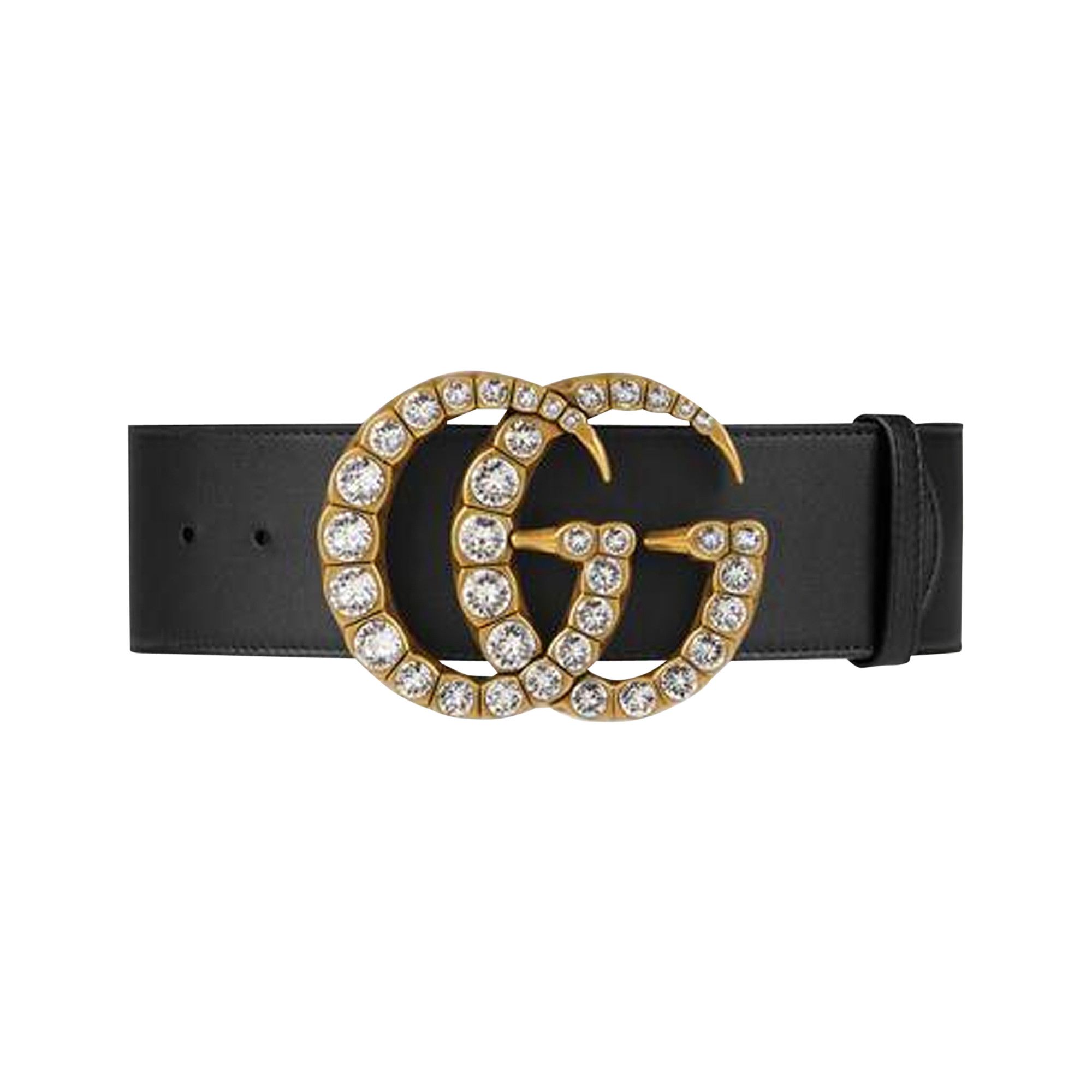 Buy Gucci Crystal GG Leather Belt Nero Crystal 550110 AP0IT 1081 GOAT