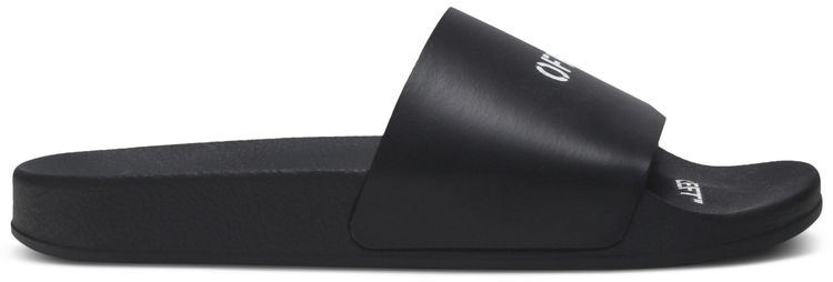 Off White Print Sliders Black