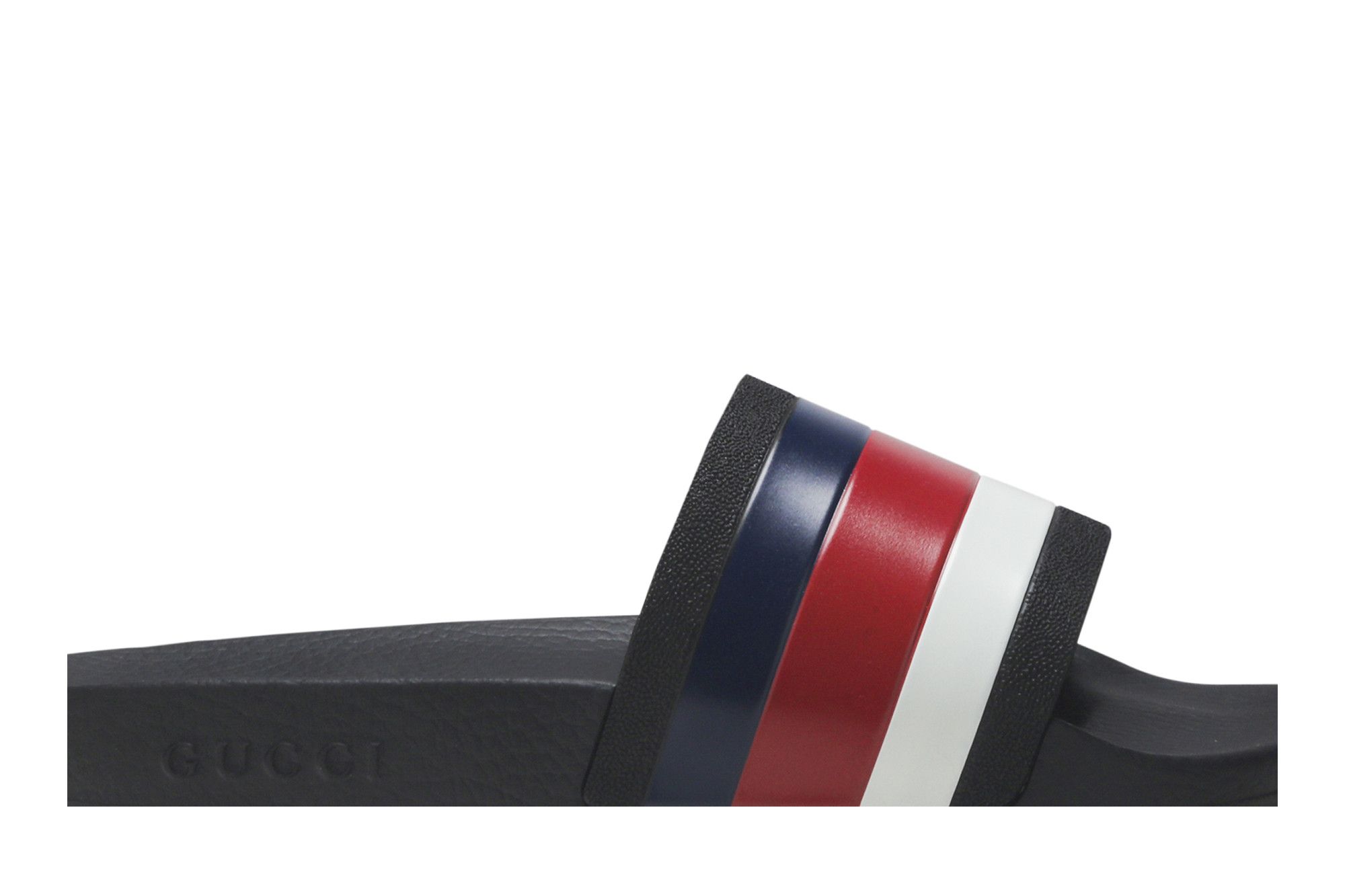 Size 10.0 Gucci Pursuit 72 Slide Blue White Stripe