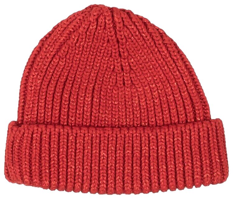 Off White Hand Off Lurex Beanie Orange