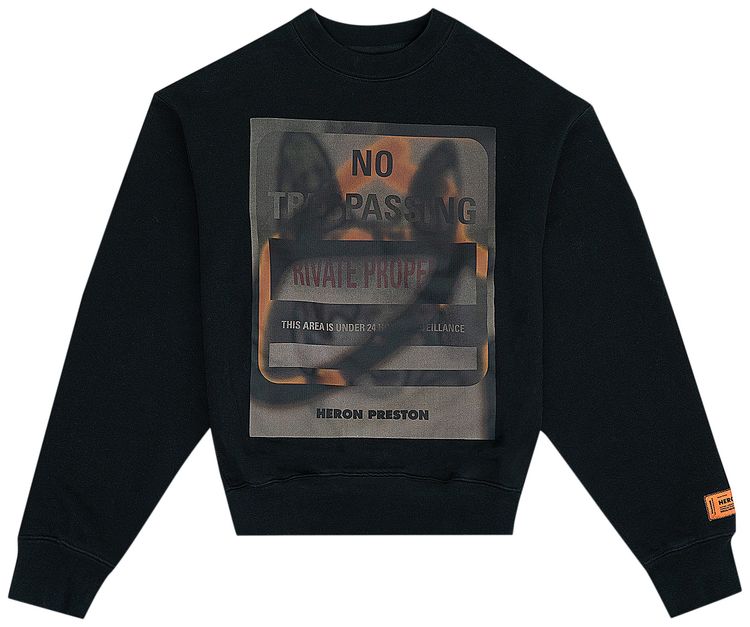 Heron Preston Private Property Crewneck BlackOrange