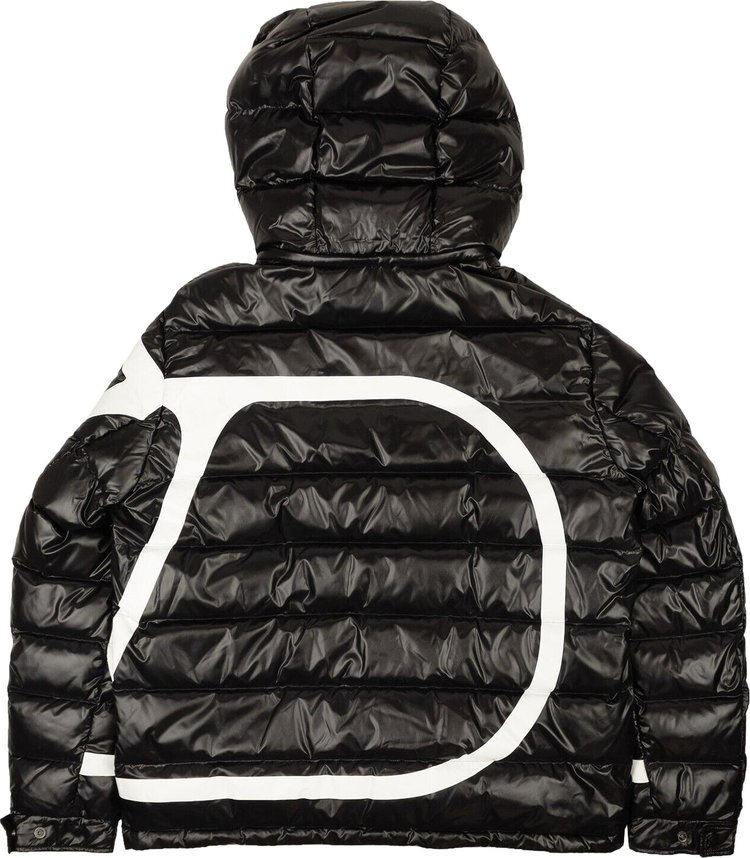 Valentino Nylon V Logo Signature Print Puffer Jacket Black