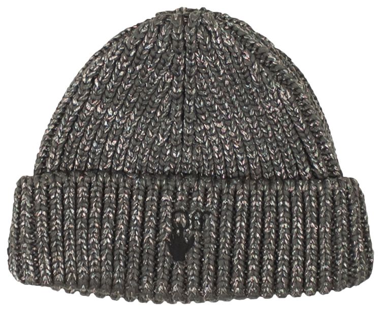 Off White Hand Lurex Sparkly Beanie Silver