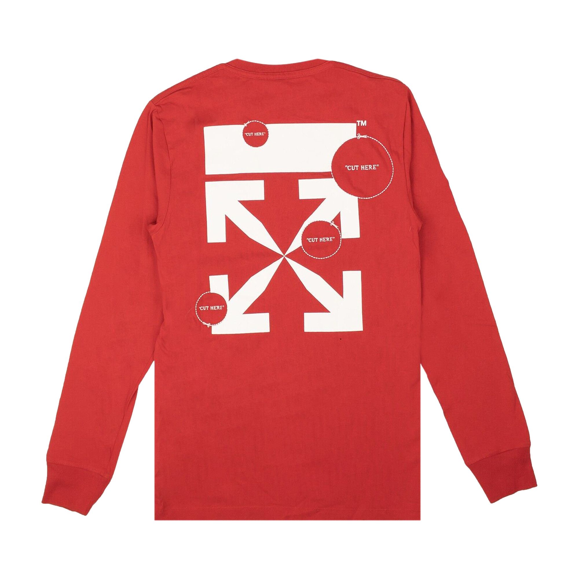 Off white red long sleeve top