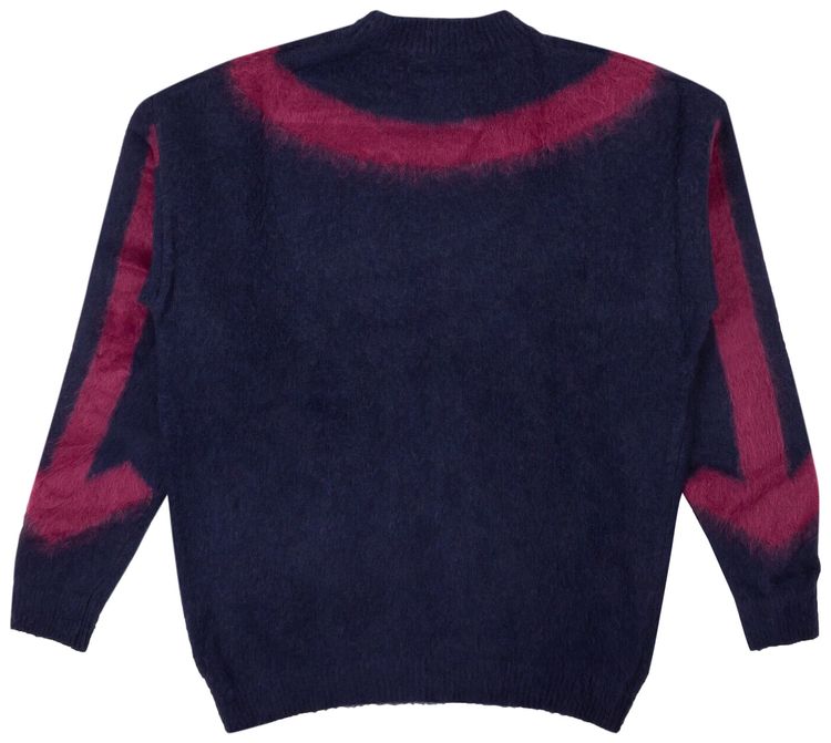 Off White Fuzzy Arrow Crew Sweater Blue