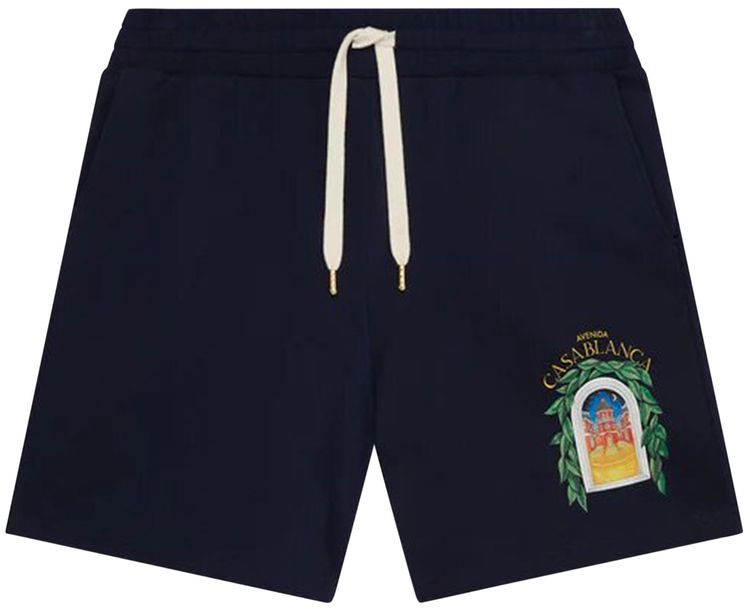Casablanca Avenida Printed Sweatshort Navy