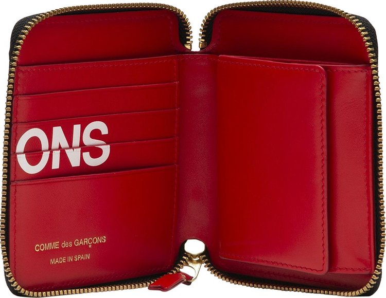 Comme des Garcons Huge Logo Wallet Red