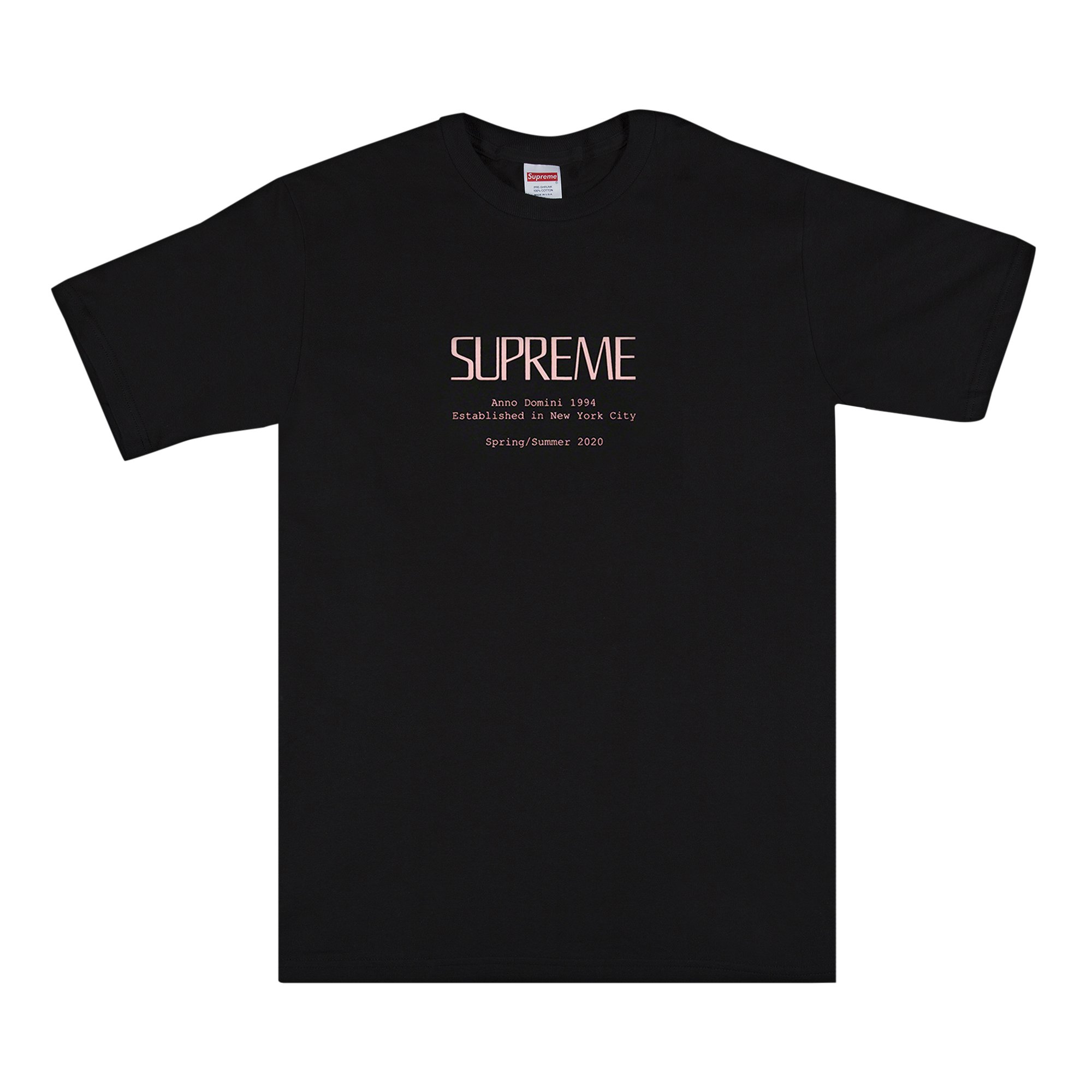 Buy Supreme Anno Domini Tee 'Black' - SS20T72 BLACK | GOAT