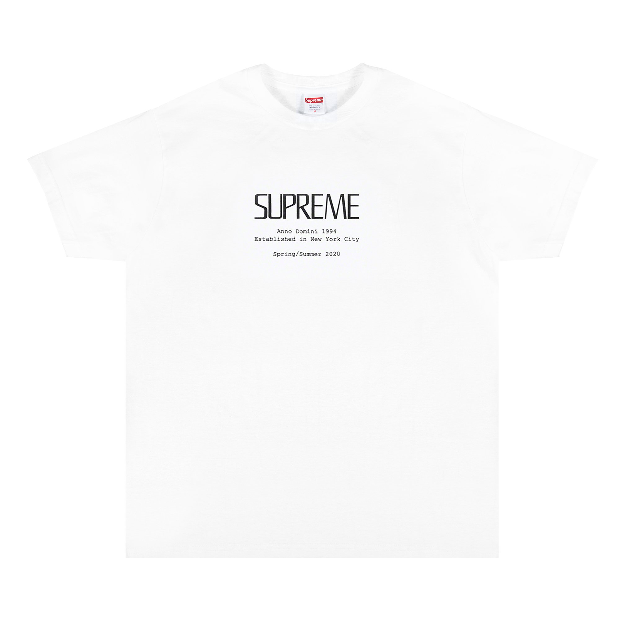 Buy Supreme Anno Domini Tee 'White' - SS20T72 WHITE | GOAT CA