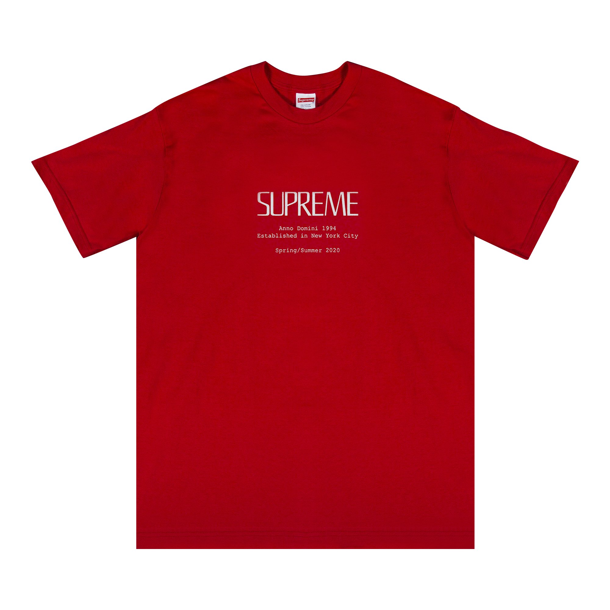 Buy Supreme Anno Domini Tee 'Red' - SS20T72 RED - Red | GOAT
