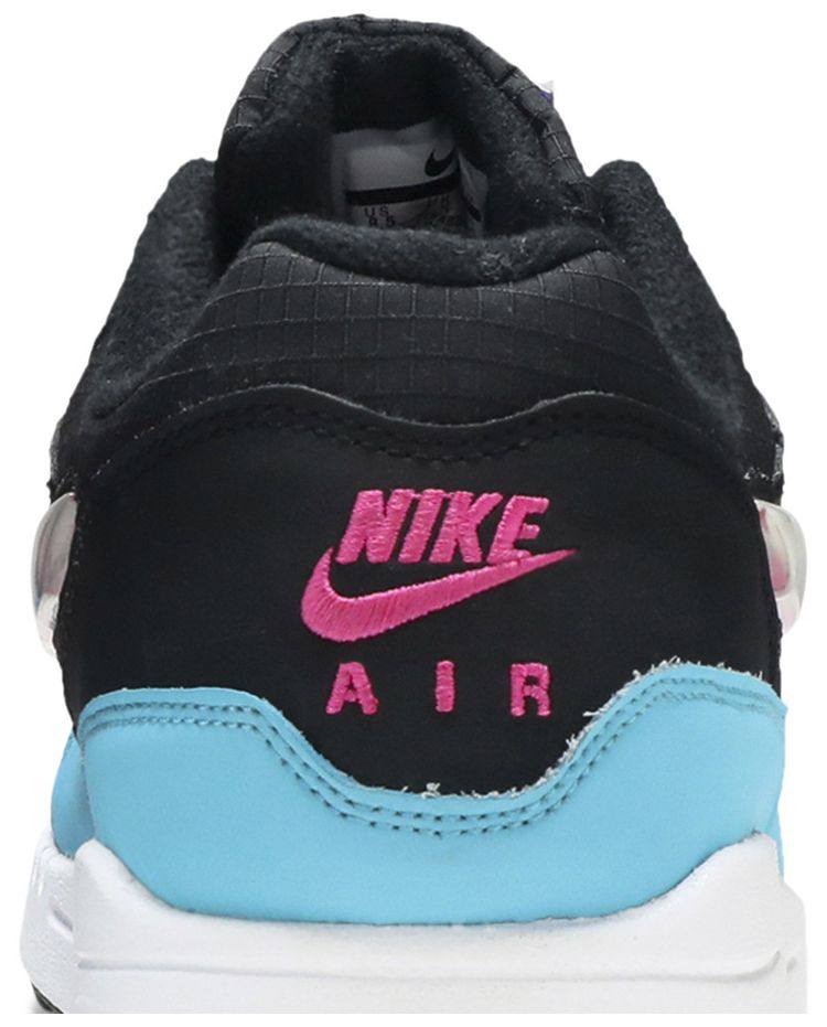 Nike Air Max 1 Jewel Swoosh   Black Blue Furry