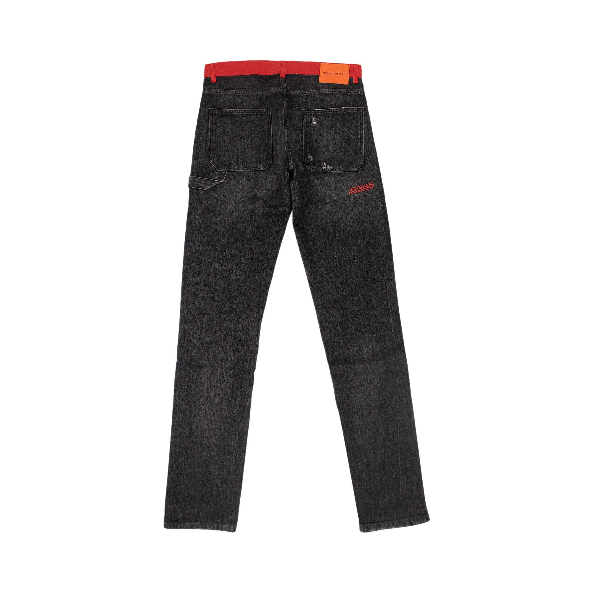 Buy Heron Preston Denim Nylon Waistband Jeans Pants 'Black