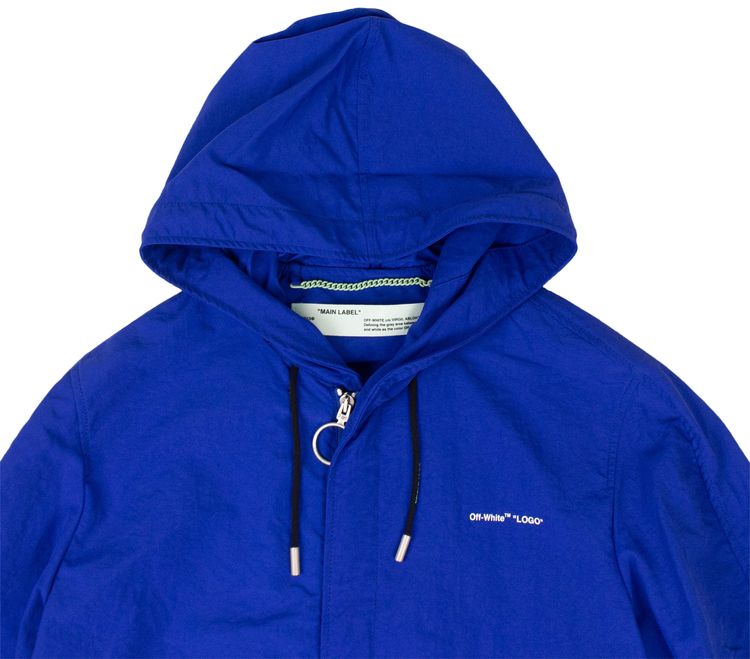 Off White Diag Raincoat Blue