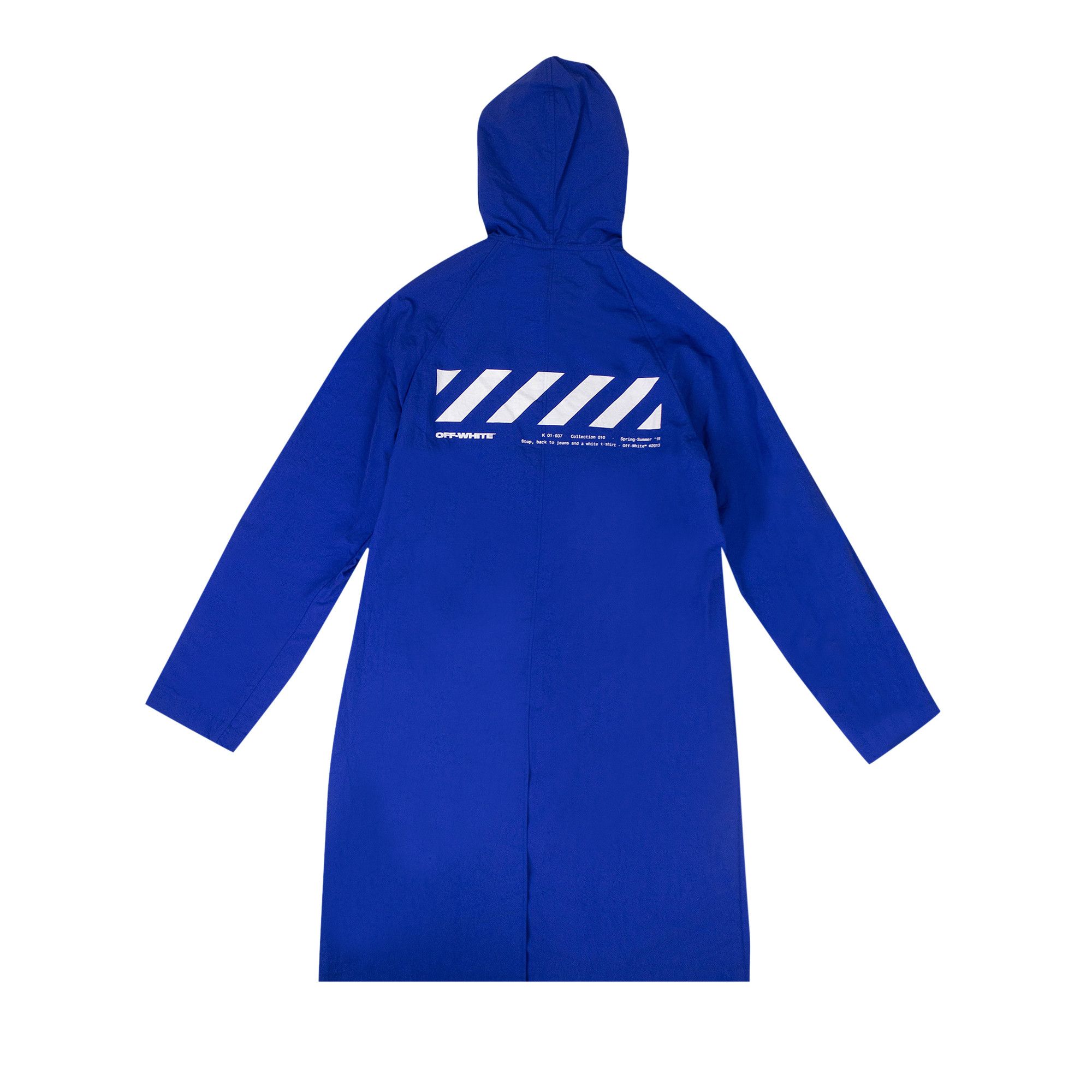 Buy Off-White Diag Raincoat 'Blue' - OMEA171S19C010113001 | GOAT