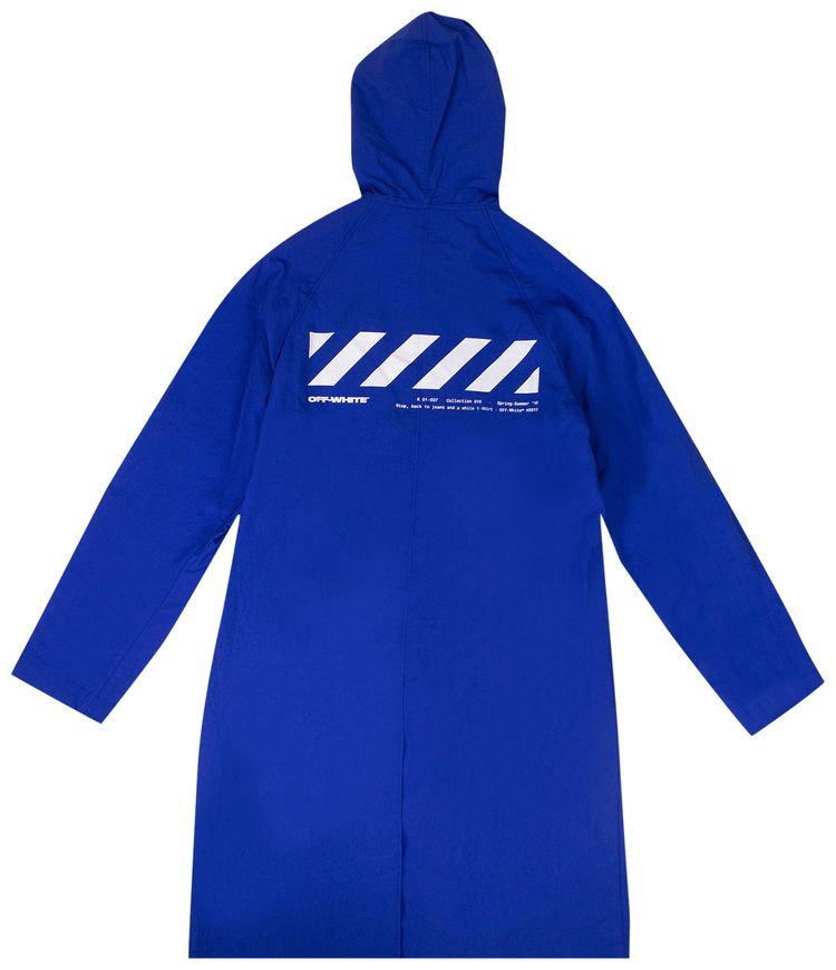 Off White Diag Raincoat Blue