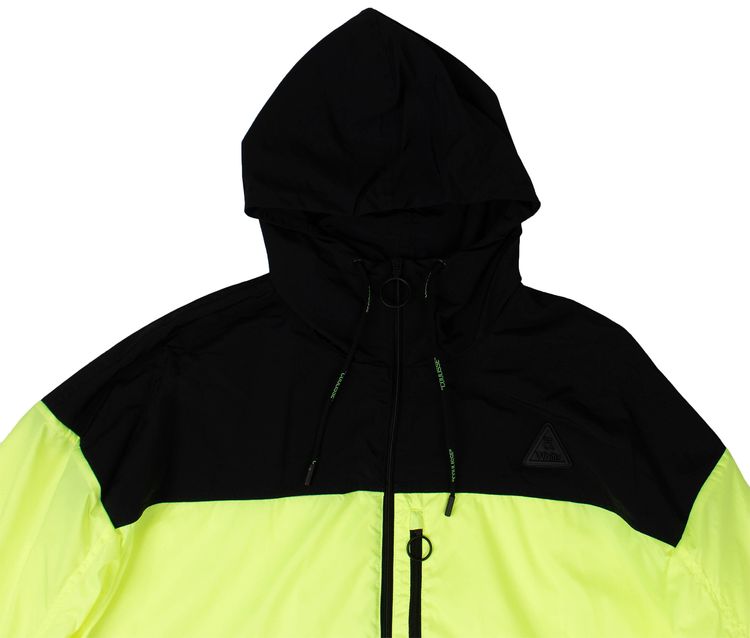 Off White Full Zip Nylon Windbreaker Fluo YellowBlack