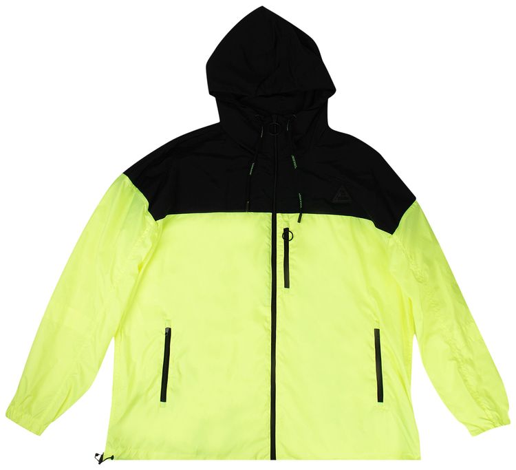Off White Full Zip Nylon Windbreaker Fluo YellowBlack