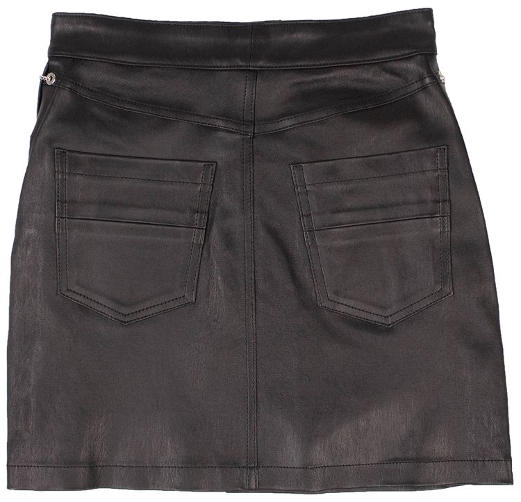 Amiri Leather Chain Mini Skirt Black