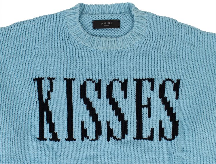 Amiri Kisses Oversized Sweater Light Blue